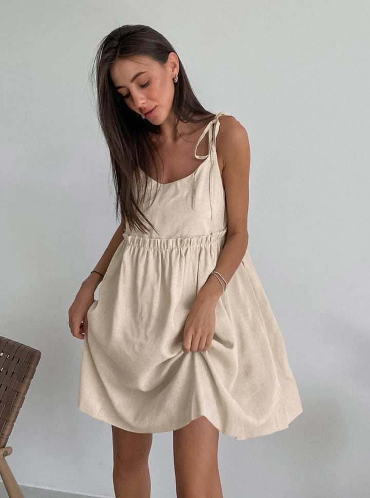 Sexy Suspender Salt Lined Pullover Loose Dress