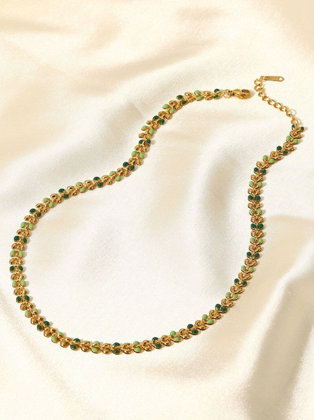 18K Gold Plated Olive Leaf Necklace PinchBox 