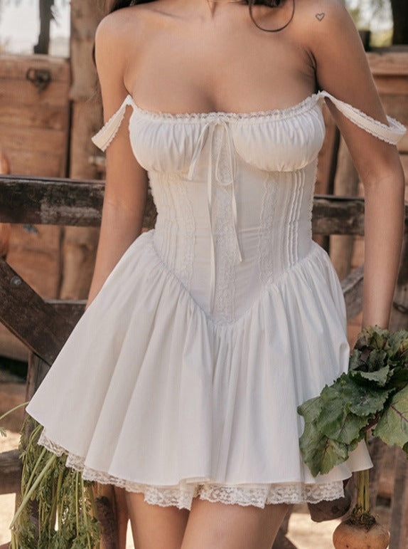 A-Linien-Kleid mit Vintage-Spitzenbesatz