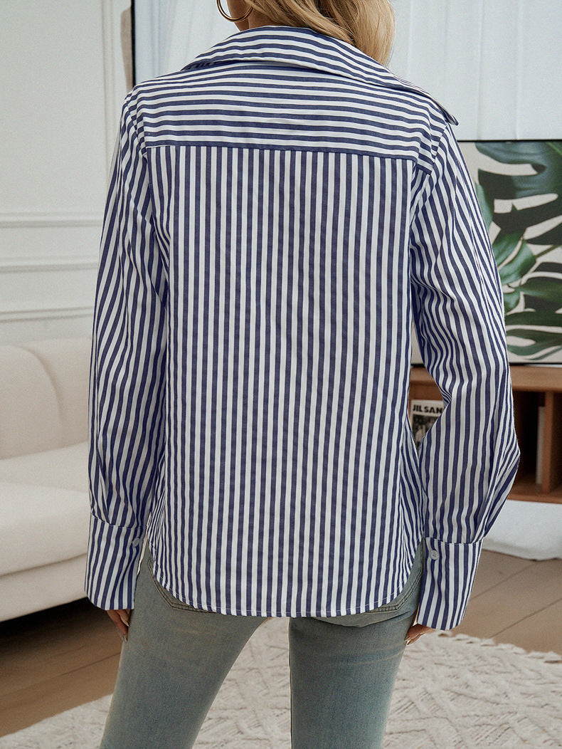 Lässiges gestreiftes Button-Down-Hemd