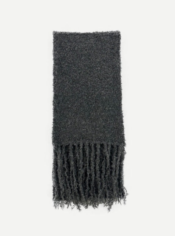 Sciarpa lavorata a maglia in lana morbida e calda blu scuro 
