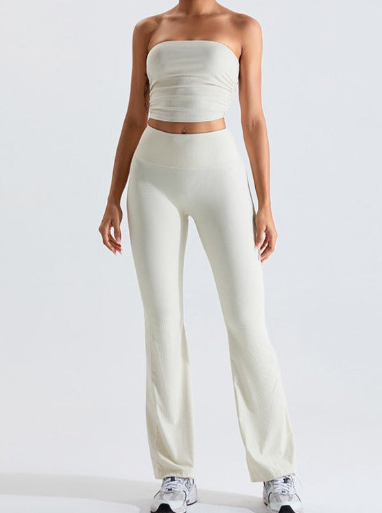 Off-White Threaded Chest-Wrapped Slim Fitting Tube Top