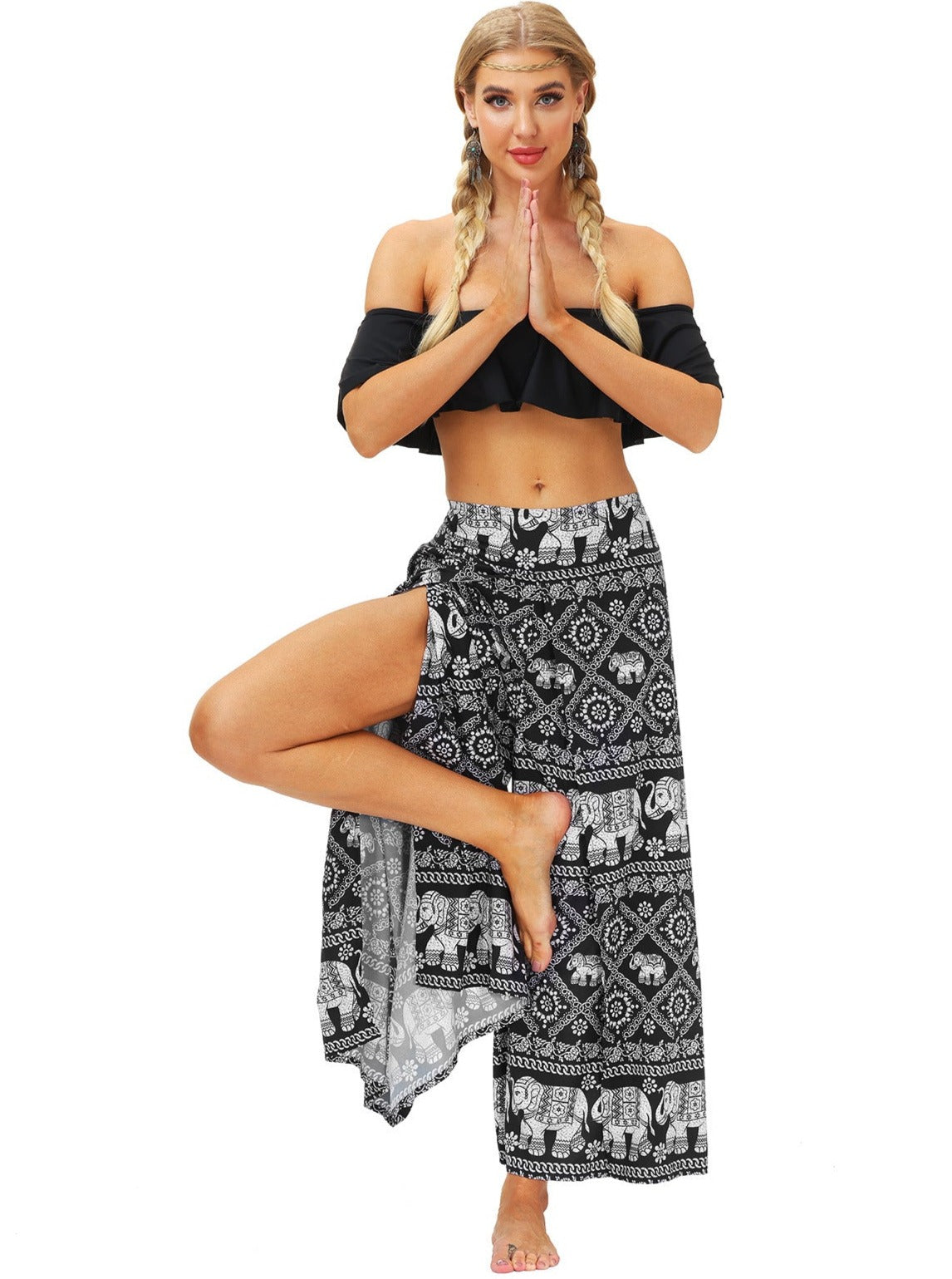 Yoga-Tanzhose mit Digitaldruck im ethnischen Stil 