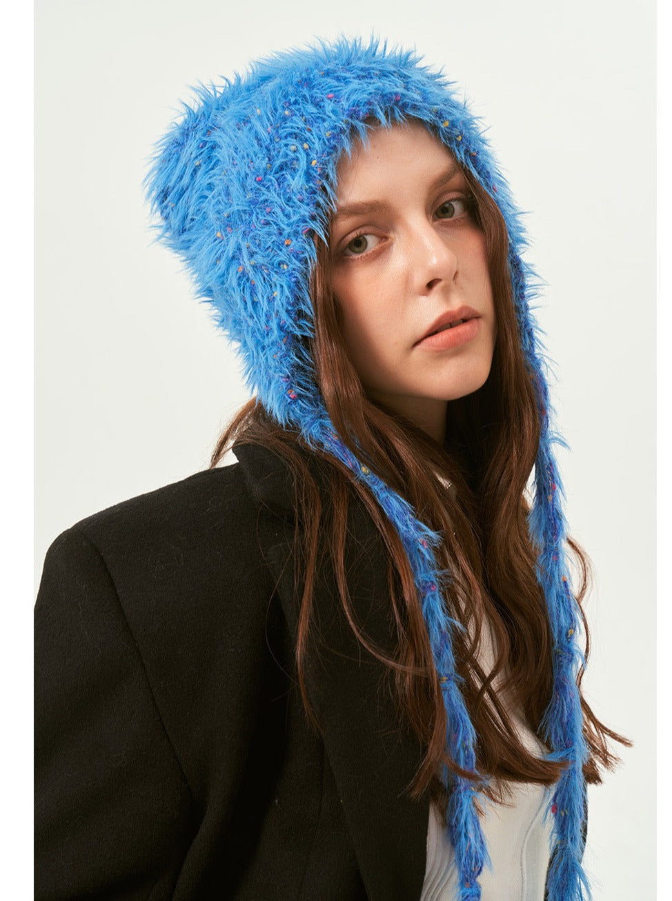 Berretto invernale da donna con orso caldo blu 