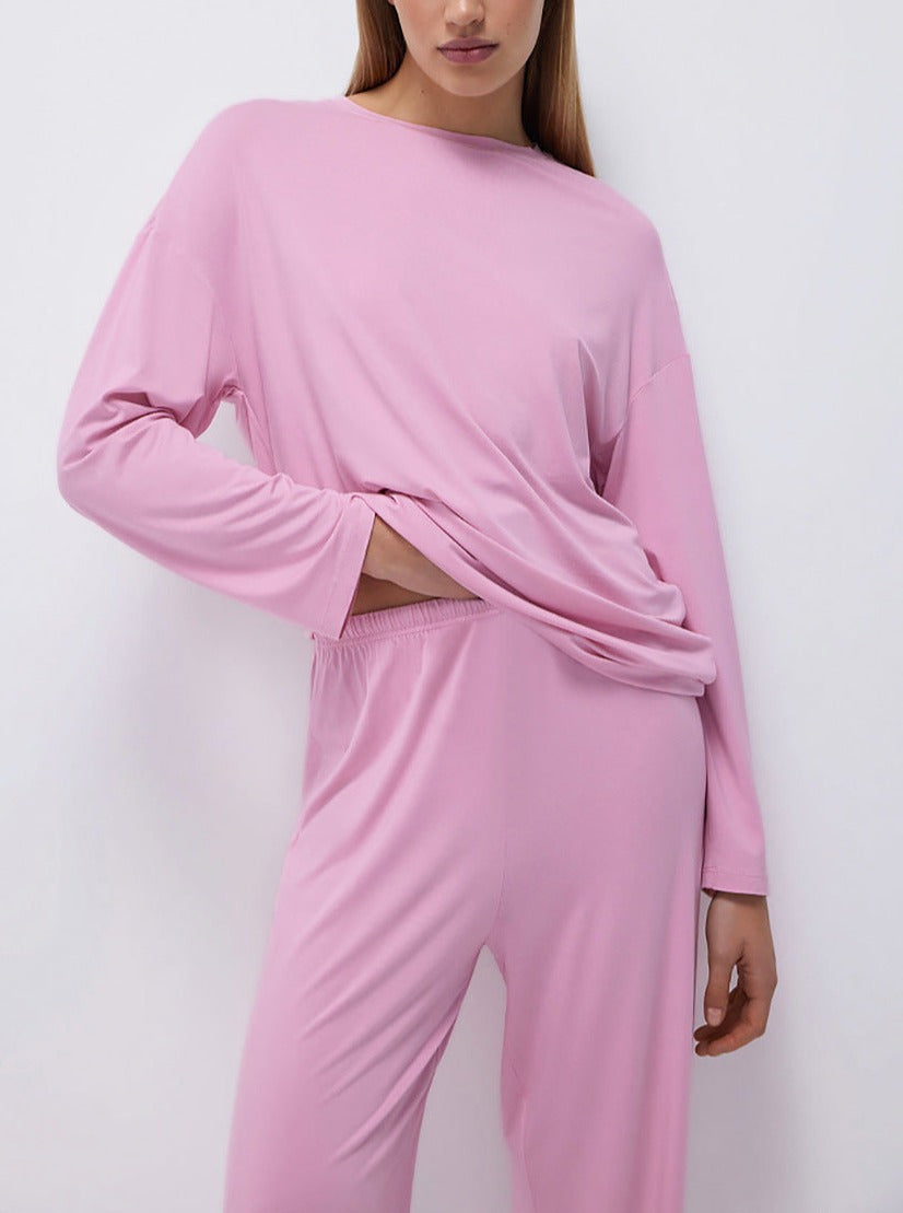 Lockeres Pyjama-Set, langärmlige Homewear 