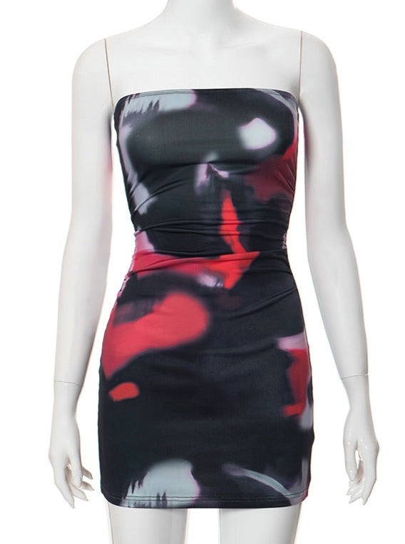 Mini-Tube-Kleid mit abstraktem Print