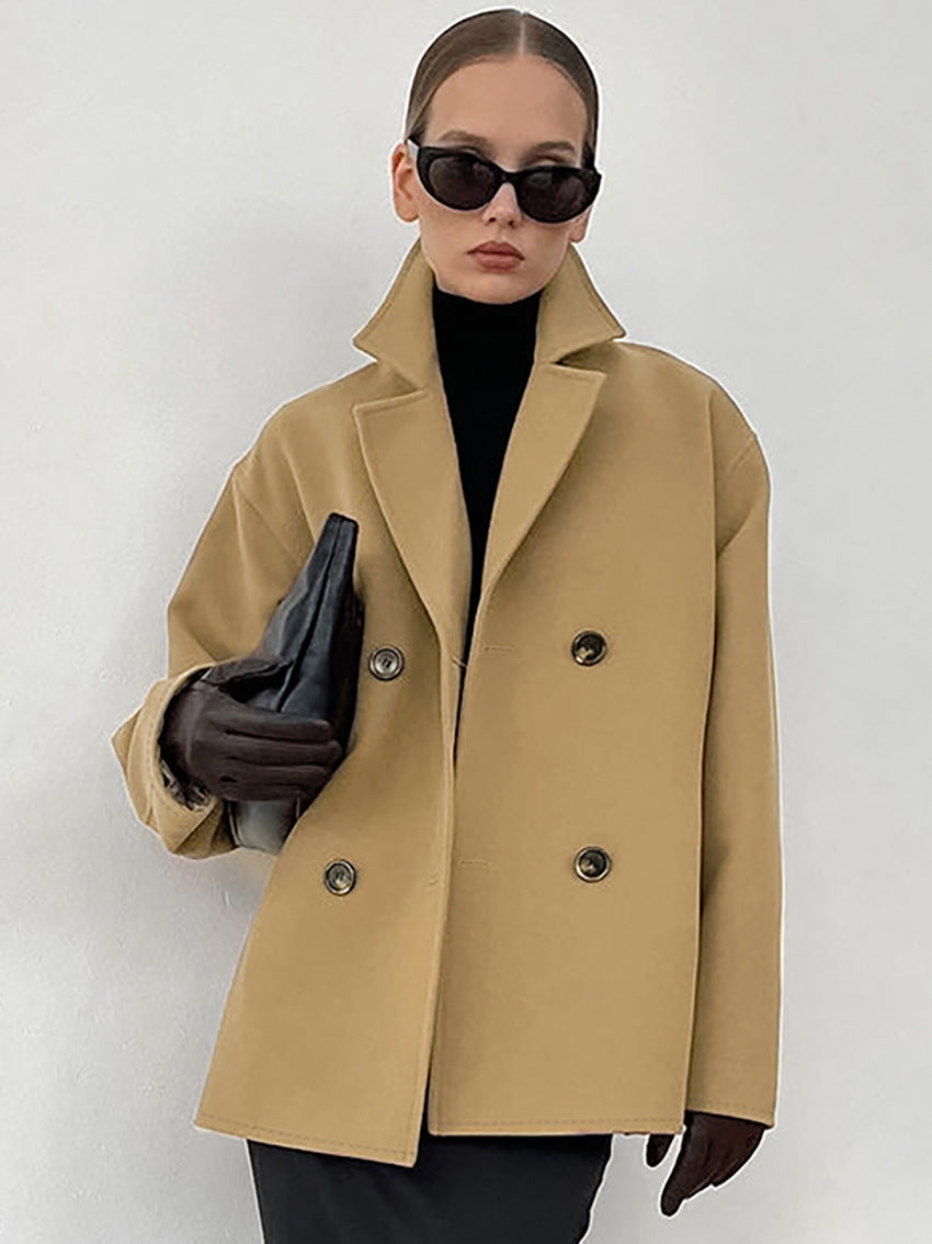 Elegant Oversized Double-Breasted Coat