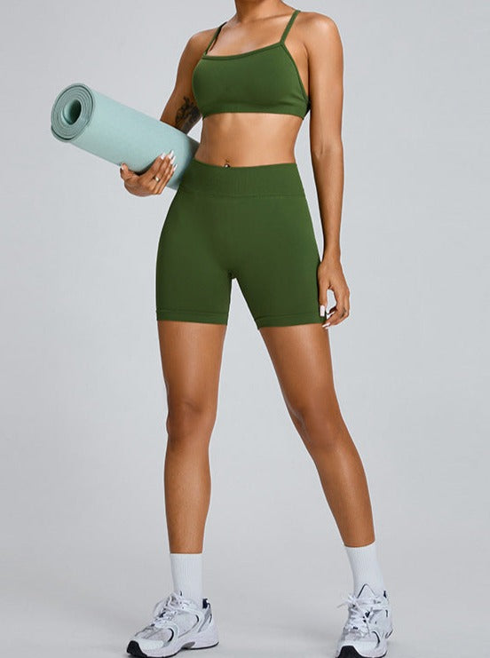 Mint Green Seamless High-Waisted Butt-Lifting Sports Short