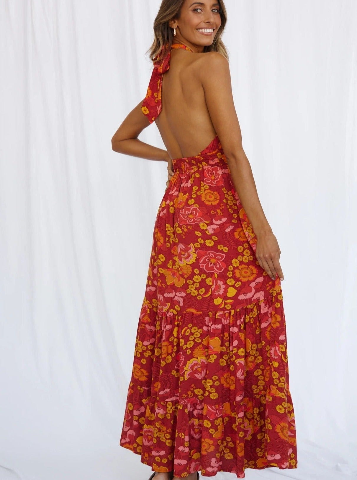 Sexy Kleid mit Blumenmuster und überkreuztem Ausschnitt 