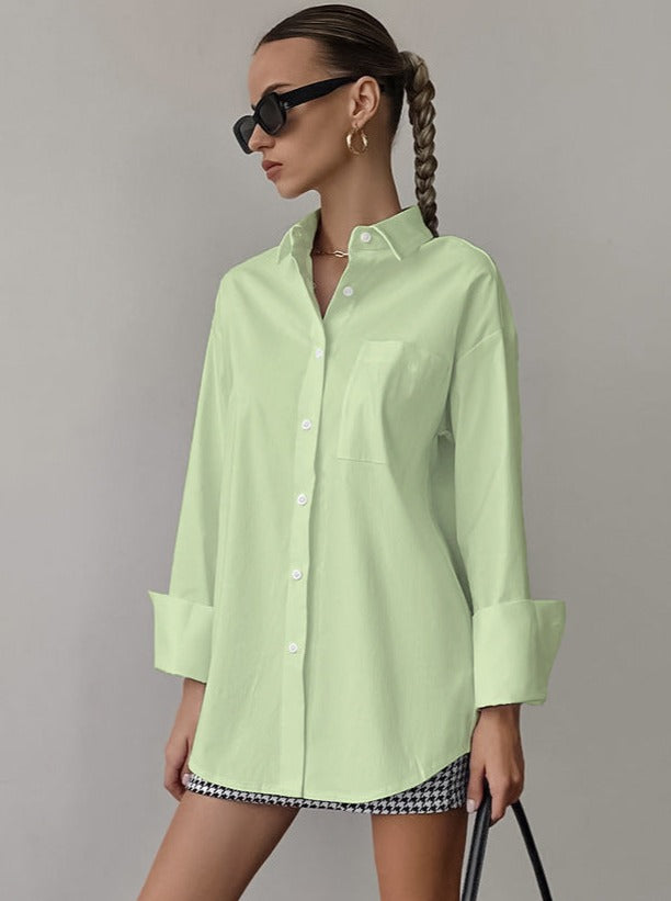 Loose Casual Mid-Length Buttoned Shirt