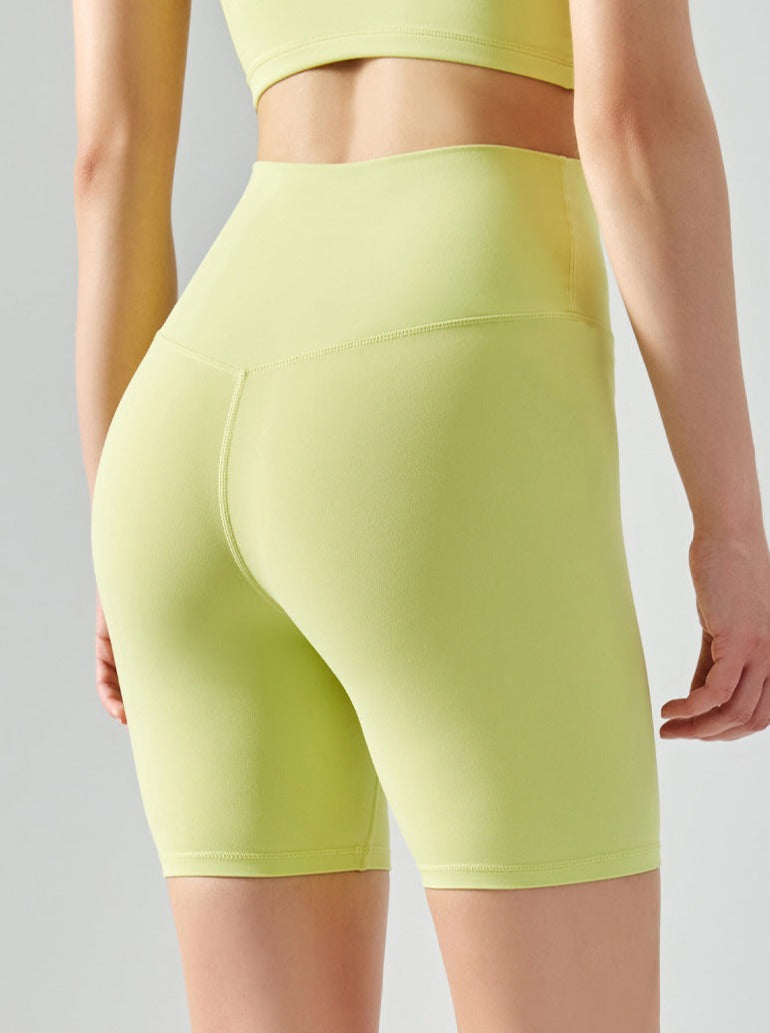Yoga-Shorts mit hoher Taille, elastisch, nahtlos 