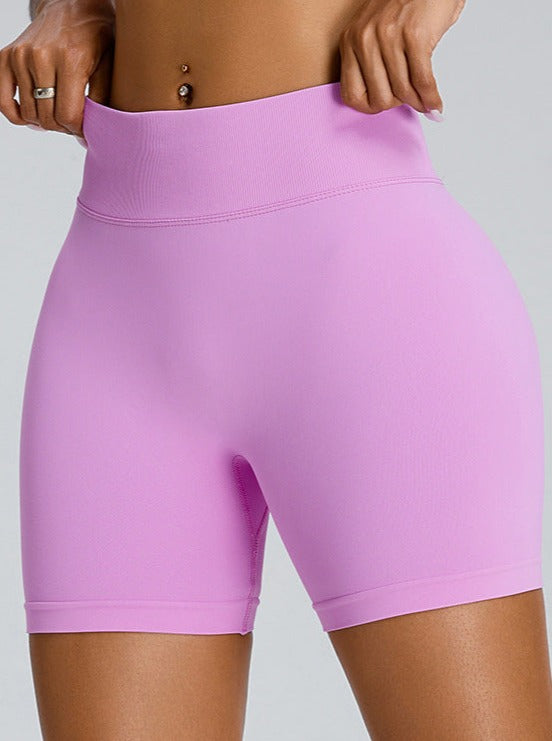 Pink Seamless High-Waisted Butt-Lifting Sports Short