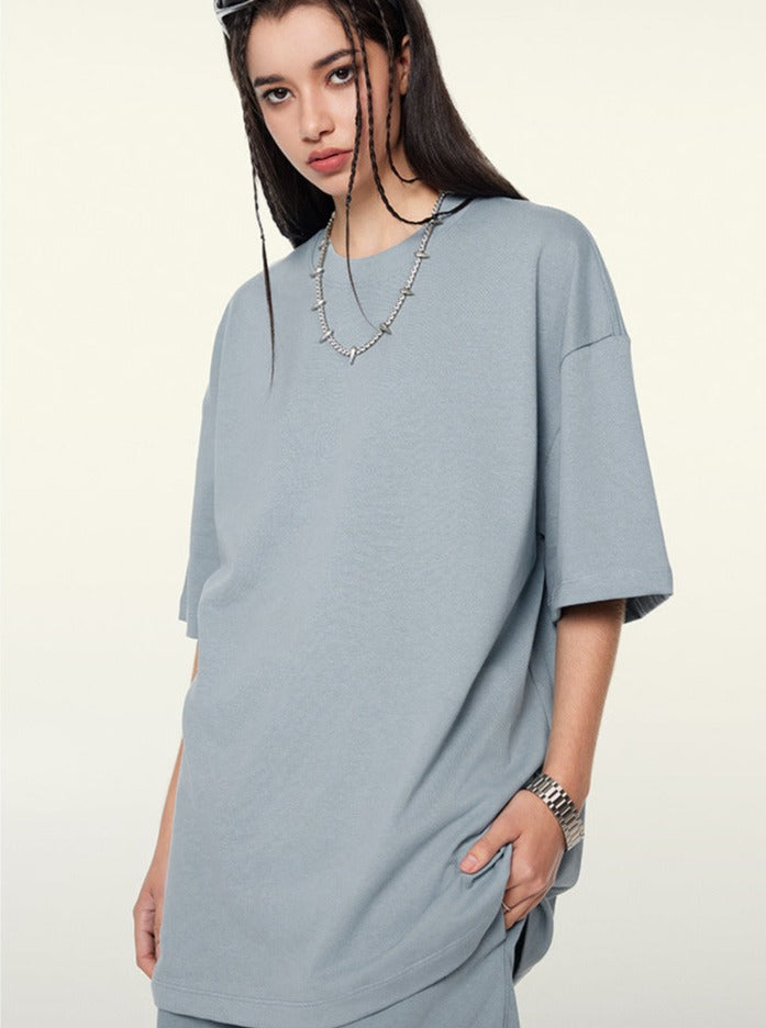 Fashionable Street Heavy Gray Short-Sleeved Shirt