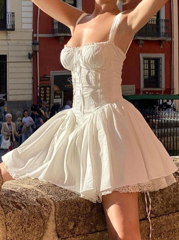 A-Linien-Kleid mit Vintage-Spitzenbesatz