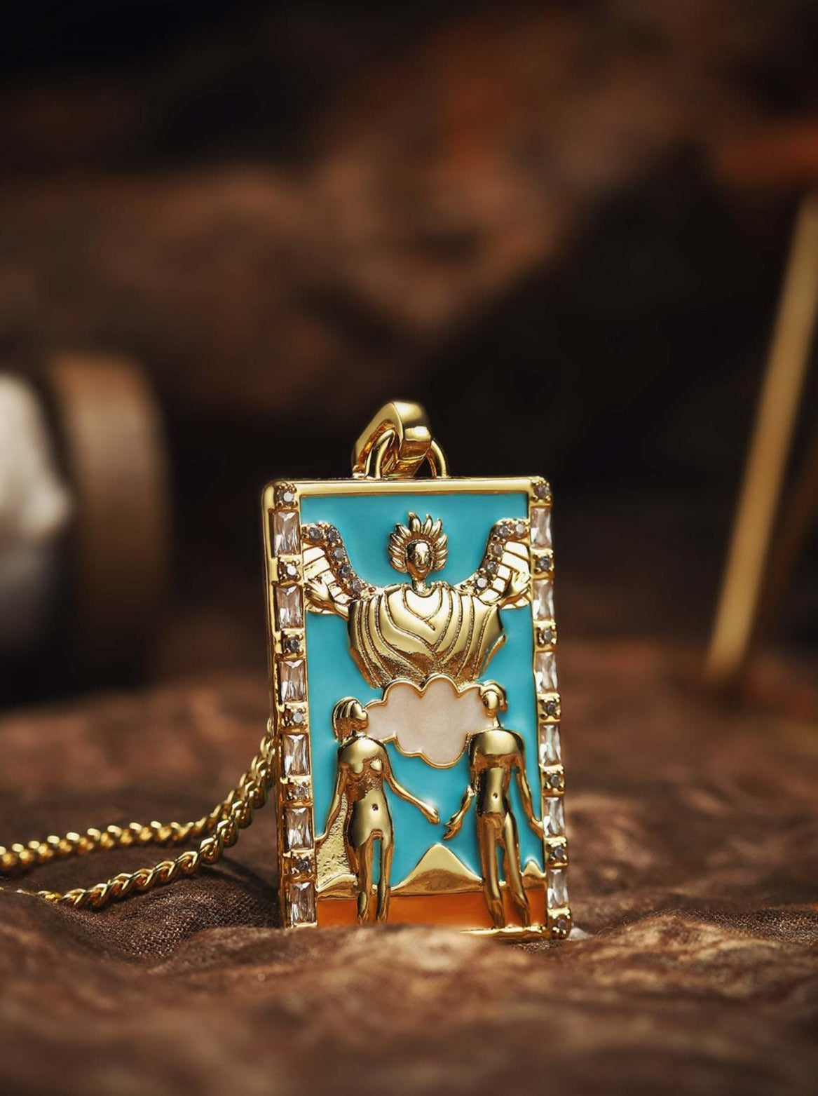 18k Gold Plated Tarot Pendant Necklace