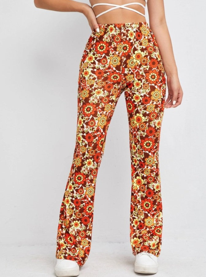 High-Waist Floral Printed Sexy Pants