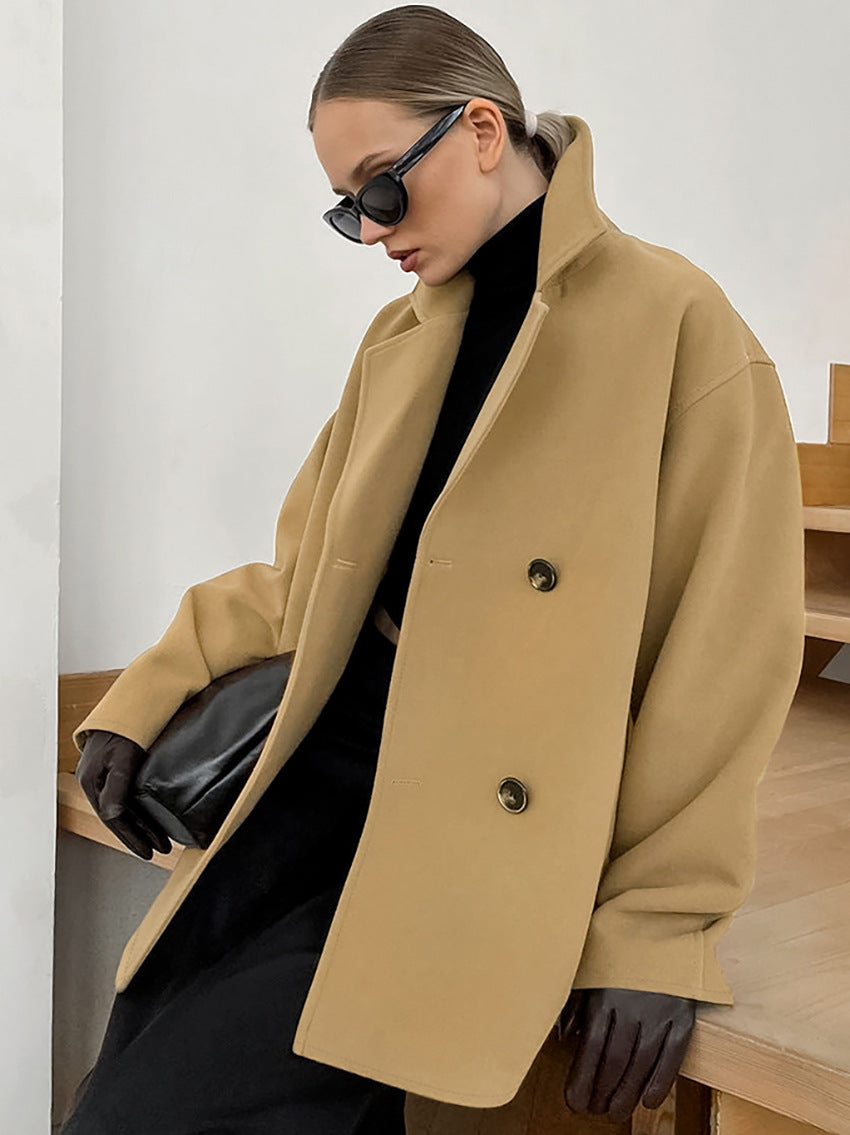 Elegant Oversized Double-Breasted Coat