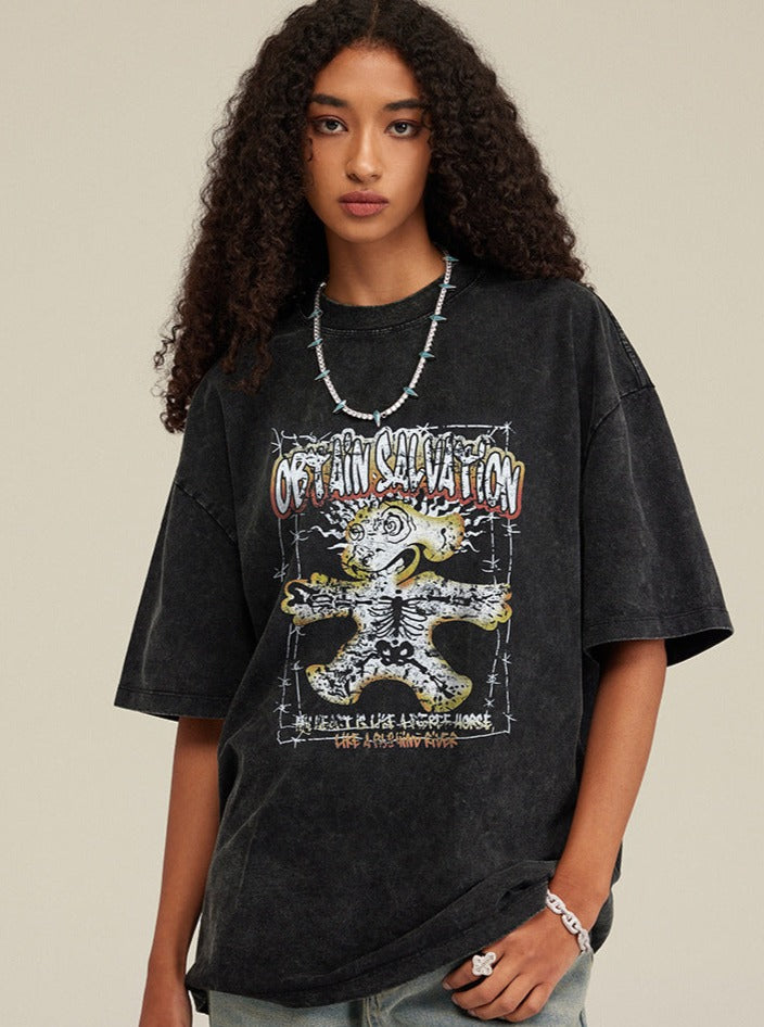 Trendy bedrucktes Halbarm-T-Shirt für Herren 