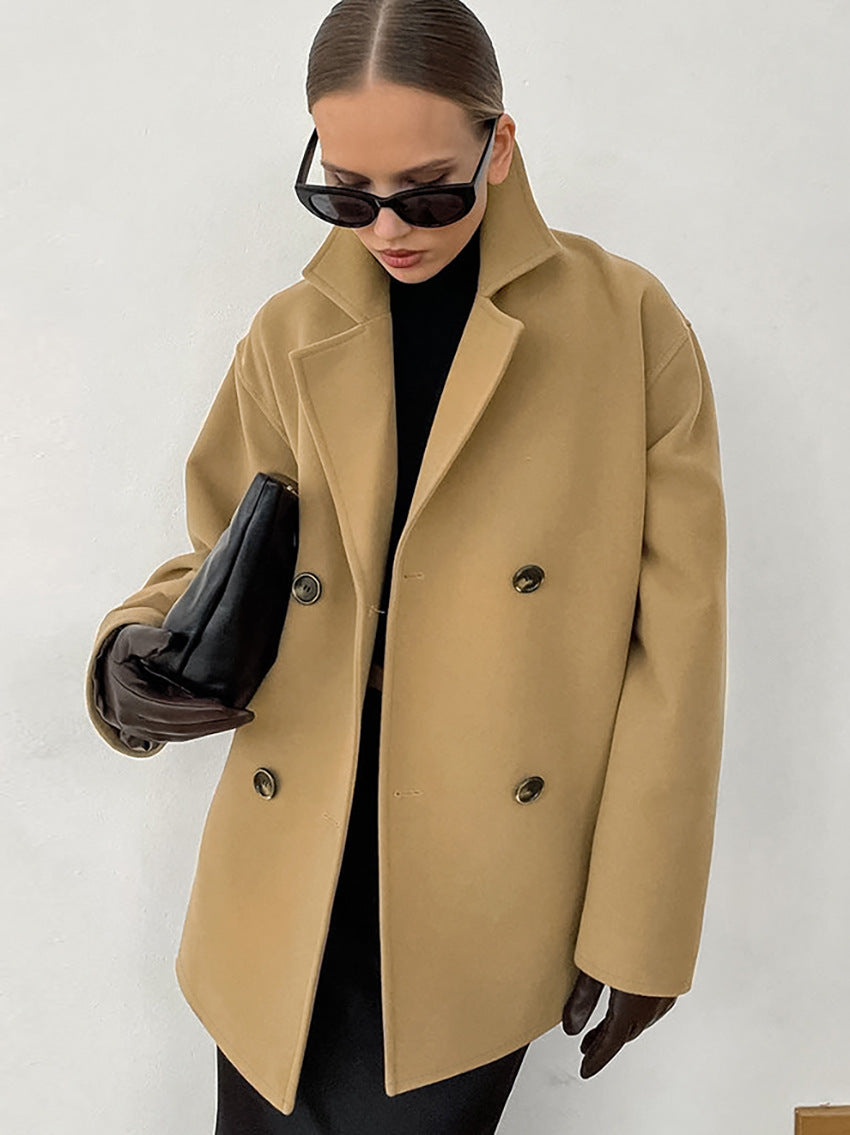 Elegant Oversized Double-Breasted Coat