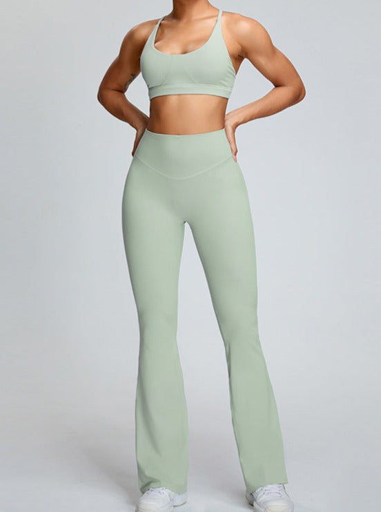 Green High-Waist Tummy Control Micro Large Yoga Pants