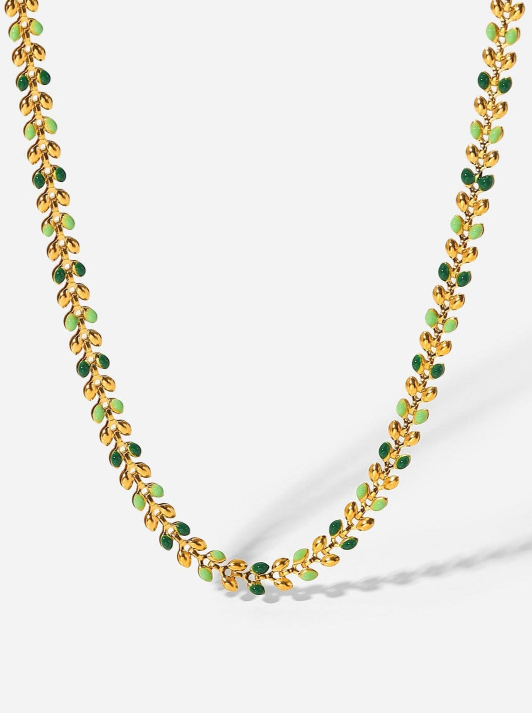 18K Gold Plated Olive Leaf Necklace PinchBox 
