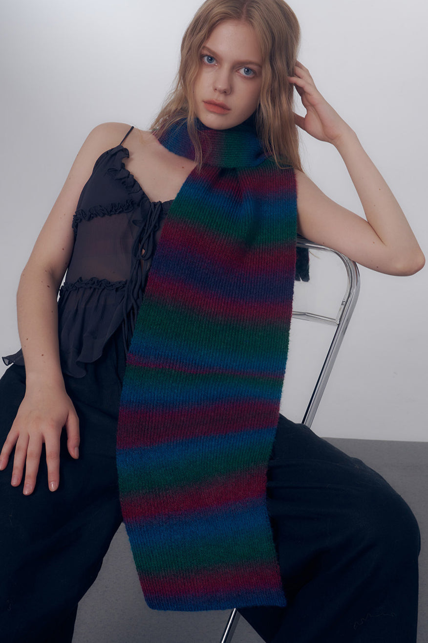 Warm Colorful Striped Scarf