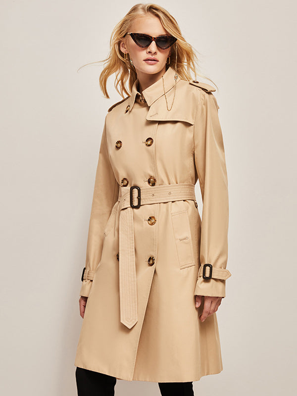 Zeitlose Eleganz – Klassischer Trenchcoat mit Gürtel