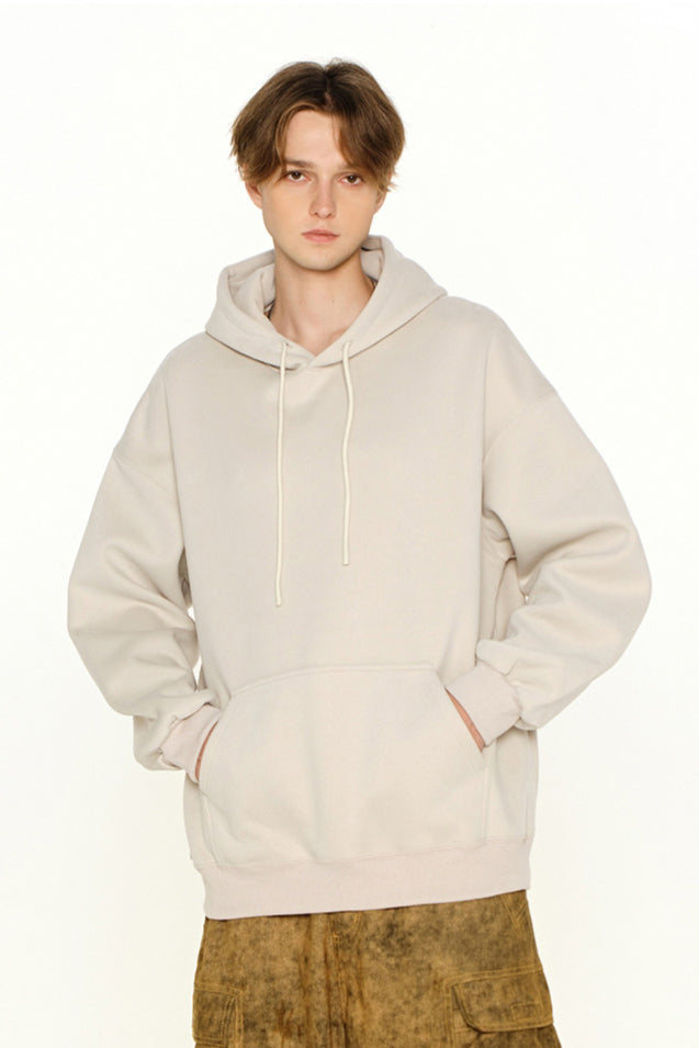 Winter Solid Color Hooded Sweatshirt