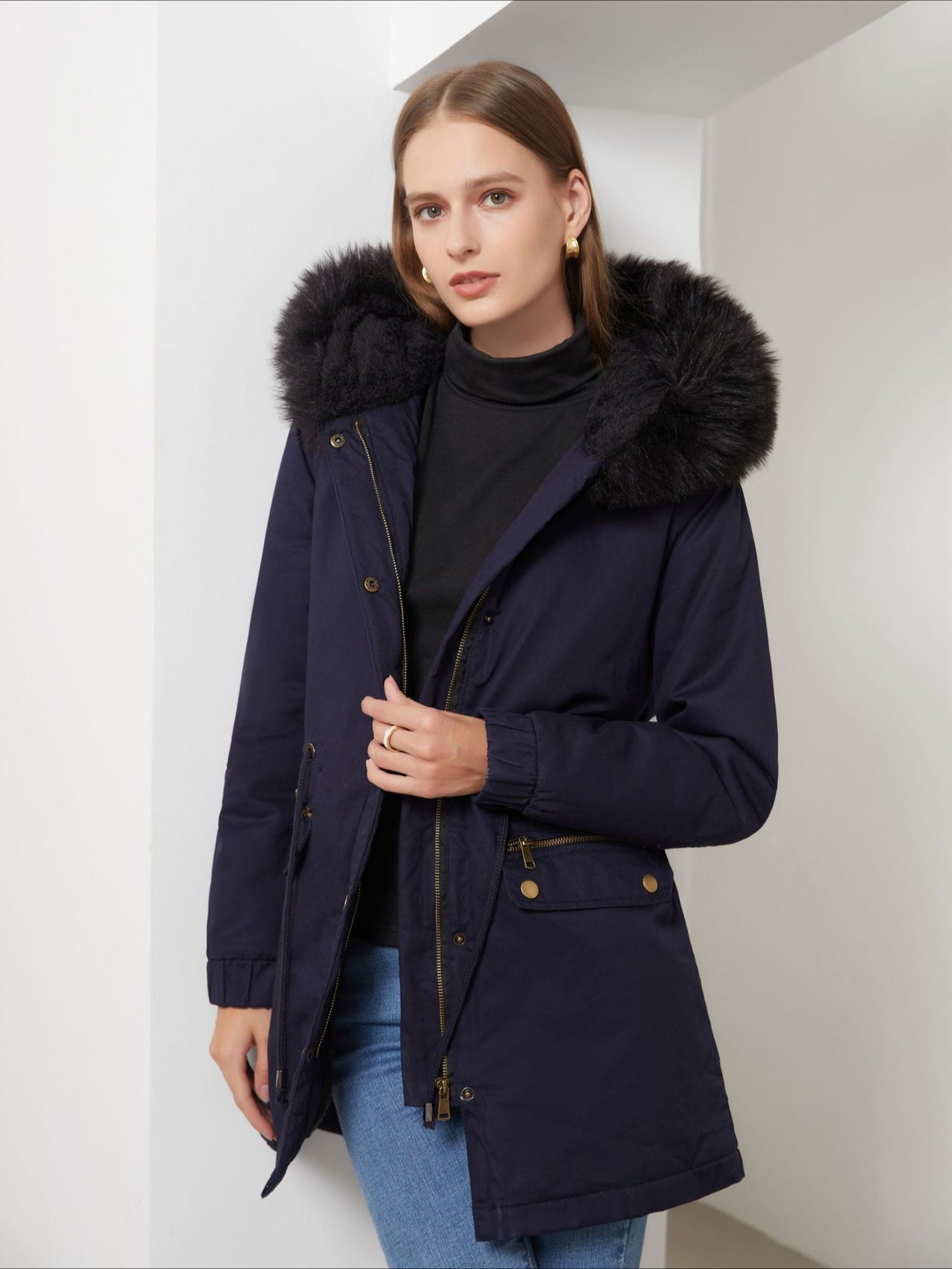 Fur Hooded Winter Jacket