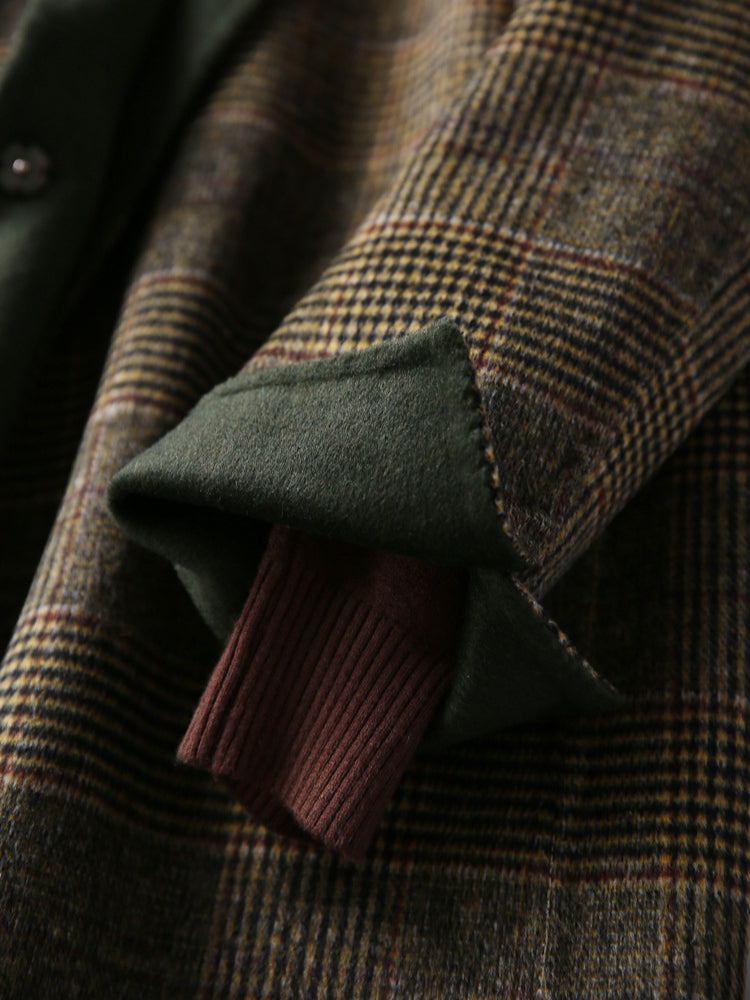 Classic Winter Plaid Wool Coat