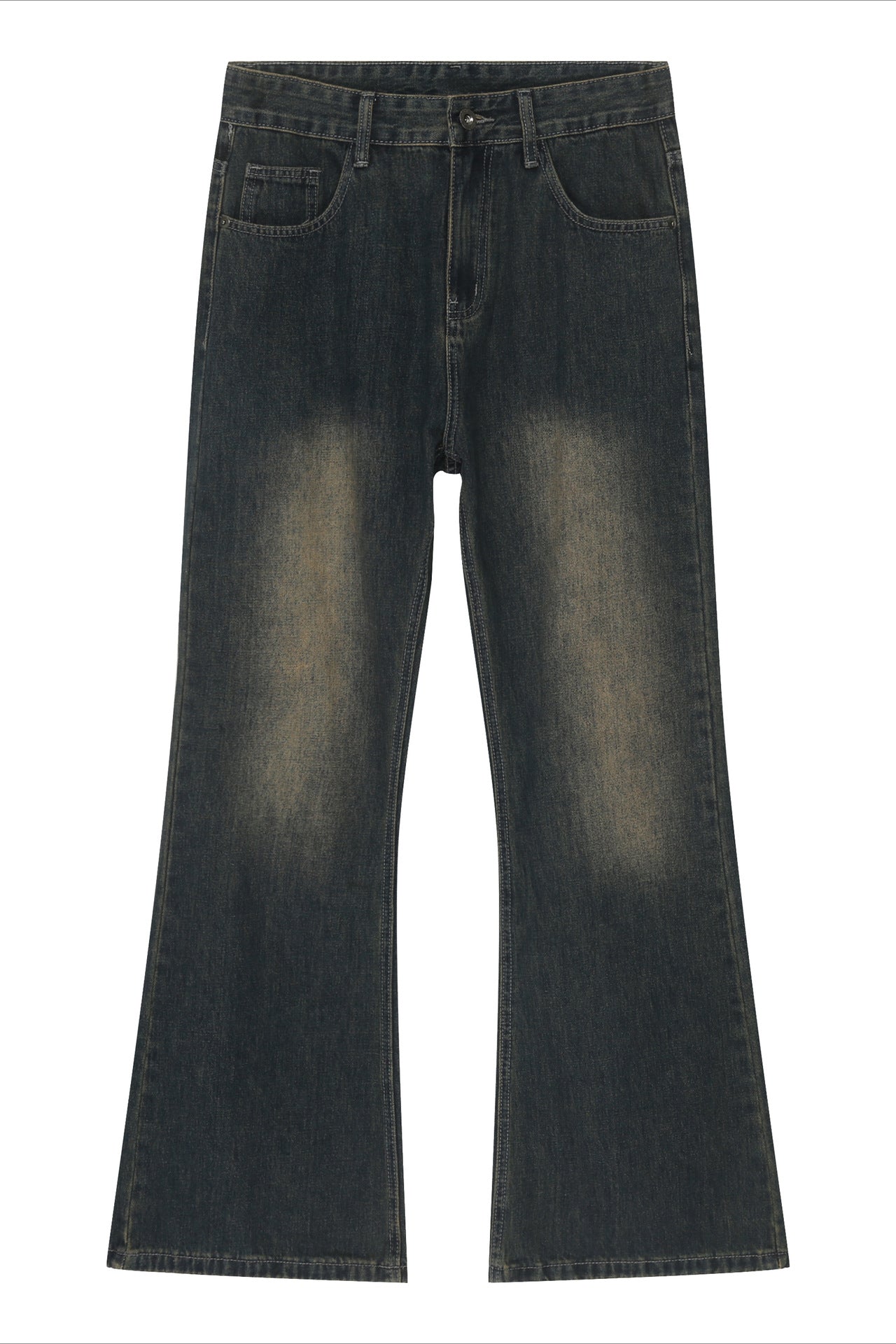 Falmede mørkevaskede wide-leg jeans