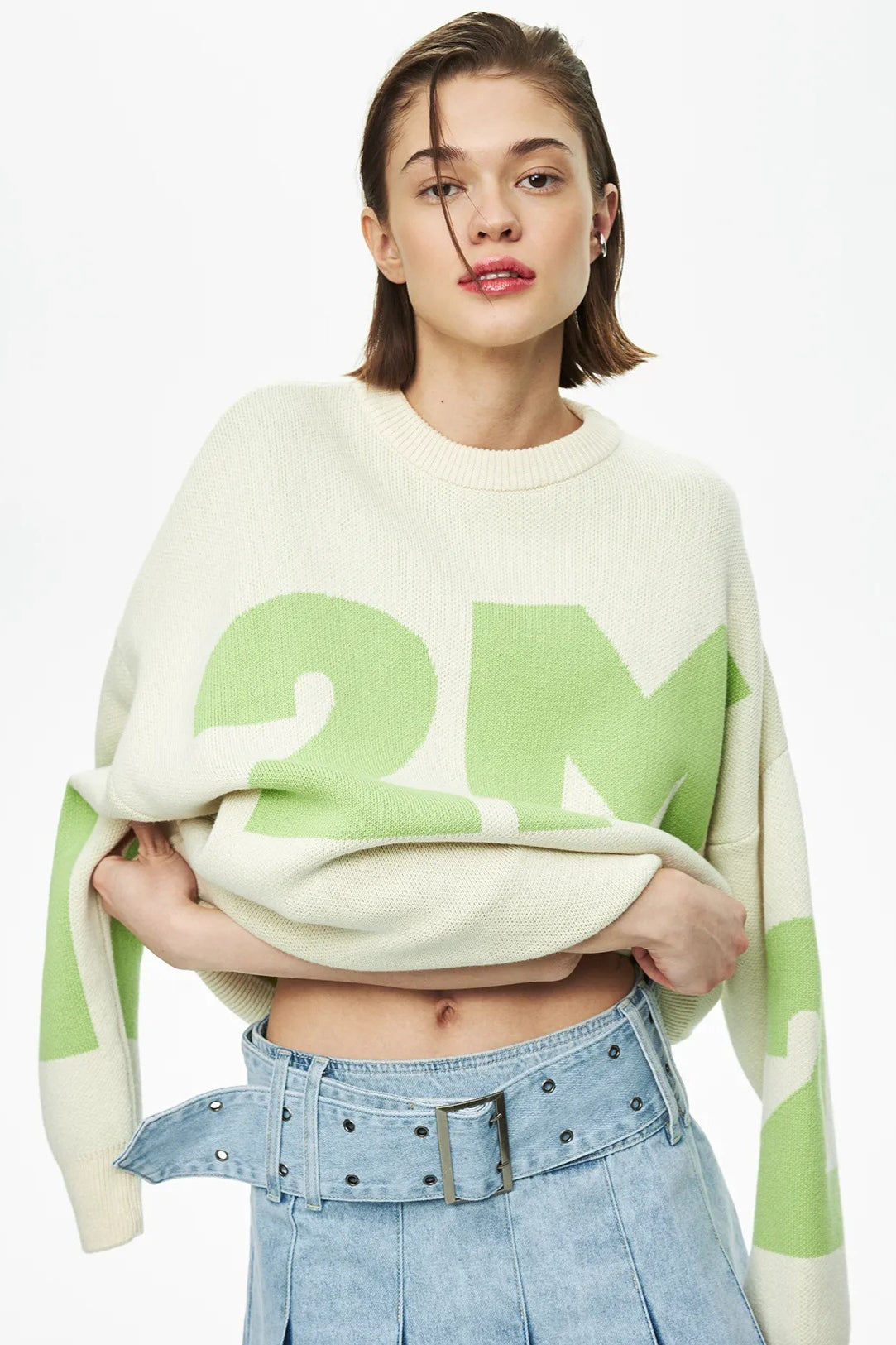 Übergroßer Pullover mit Grafik für Damen