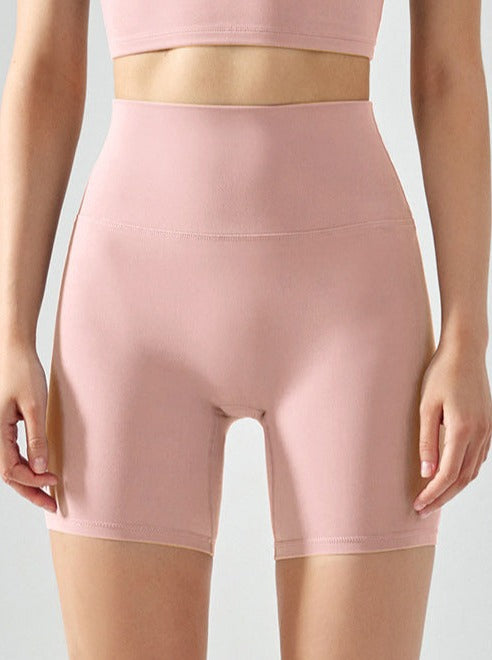 Solid Color Yoga High Waist Elastic Seamless Fitness Shorts