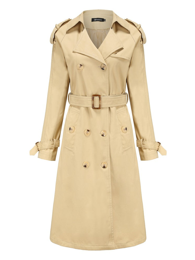 Casual Classic Tie Waist Trench Coat