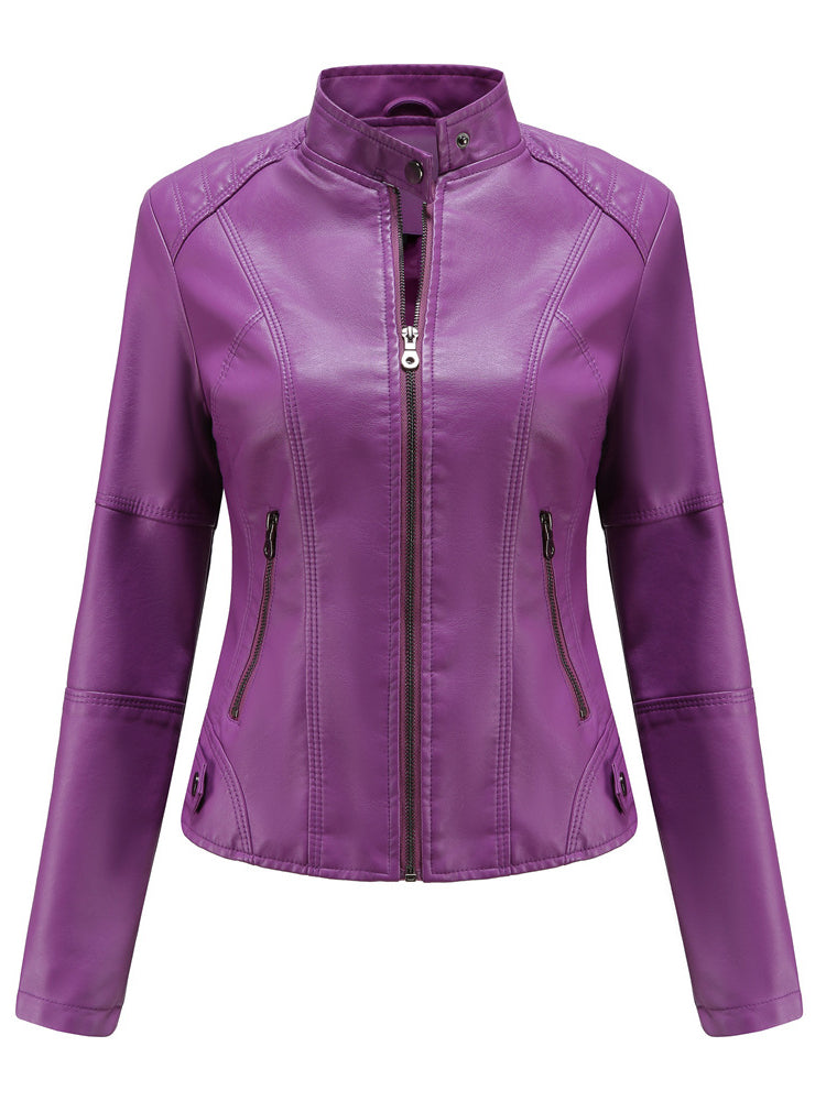 Stylish Zip-Up Leather Jacket