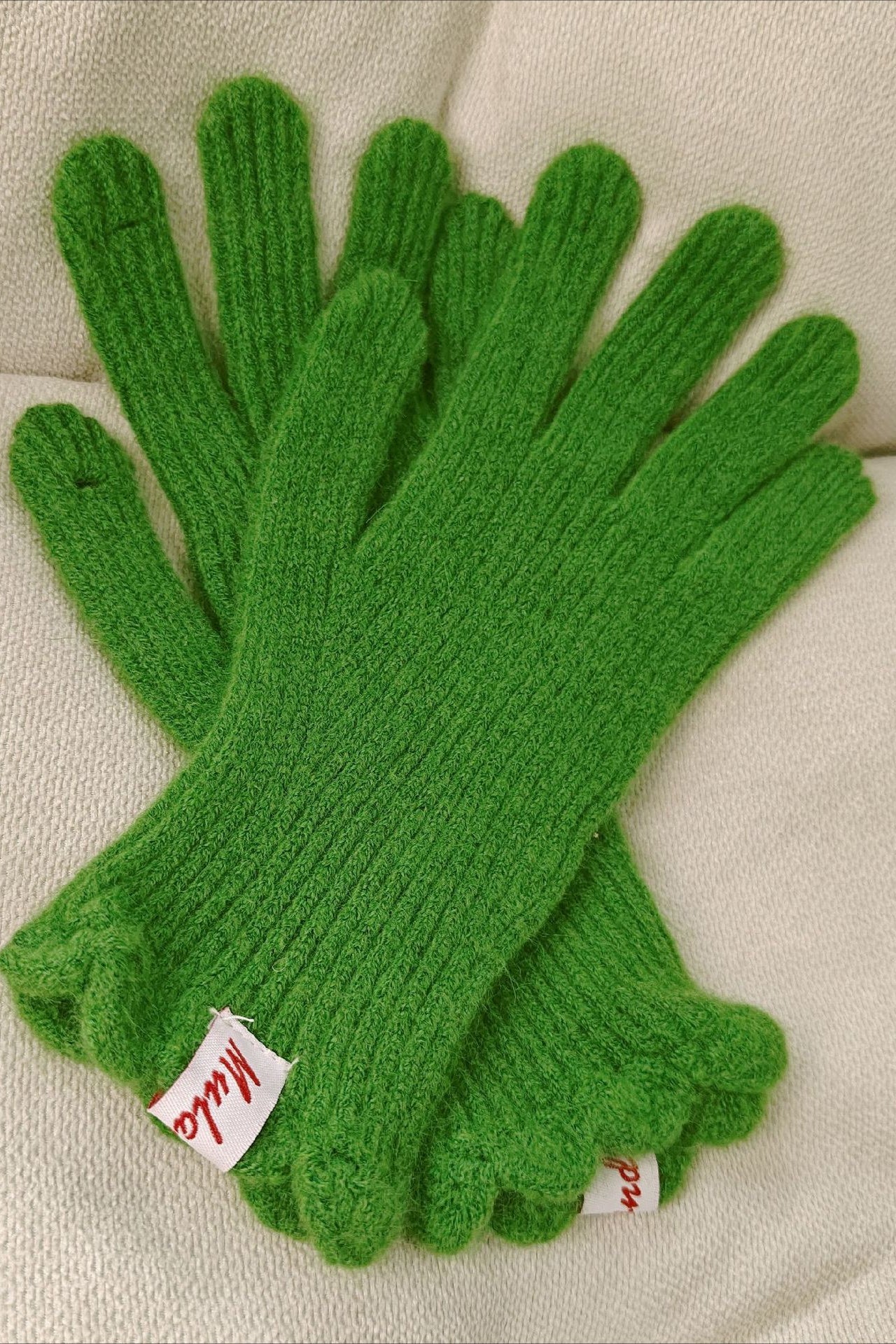 Gestrickte Winterhandschuhe aus Spitze und Wolle für Damen