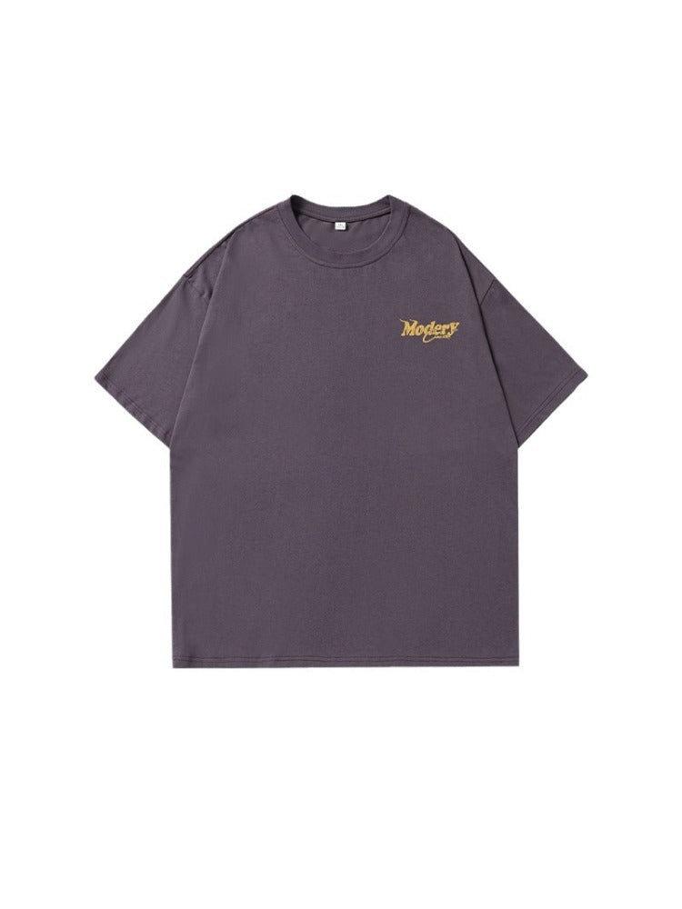 Unisex Contrast Printed Short Sleeved T-shirt