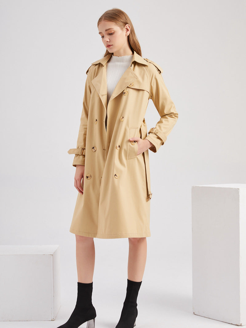 Casual Classic Tie Waist Trench Coat