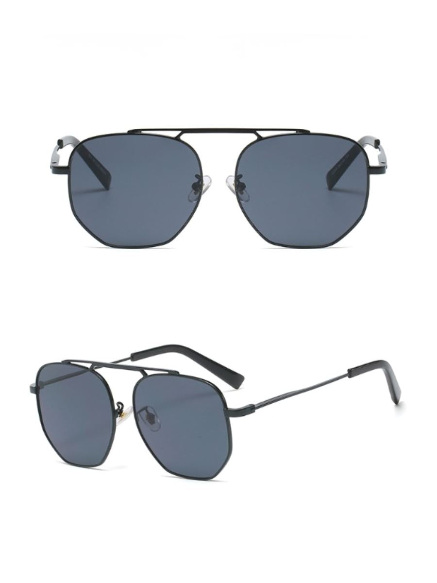 Slim Chic Oval Sunglasses Pinchbox Black - Grey 
