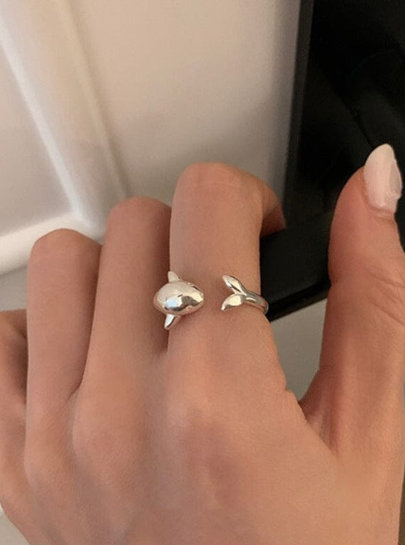 Cute Silver Dolphin Ring Rings Pinchbox 