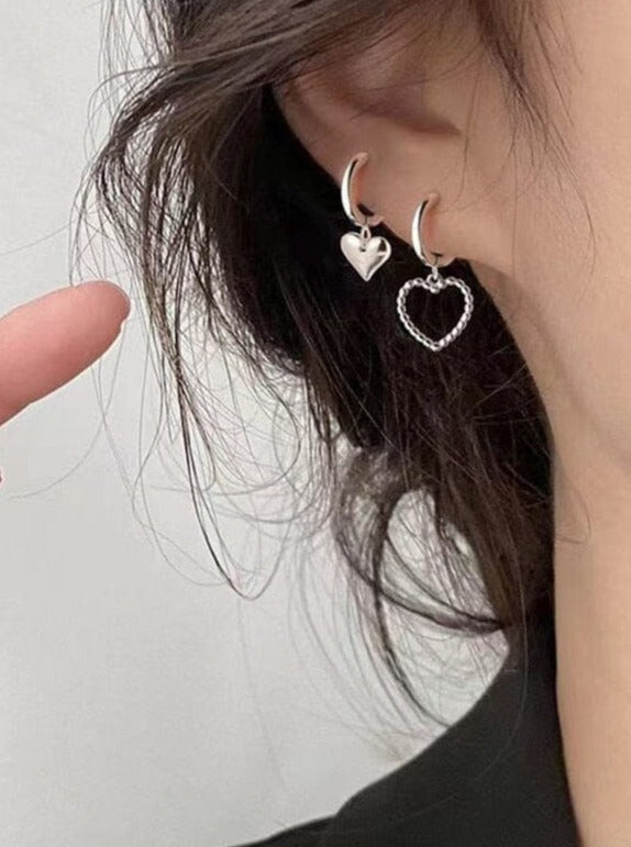 Silver Heart Earrings Earrings Pinchbox 