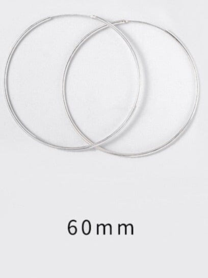 Silver Hoop Earrings Pinchbox Diameter 60mm 
