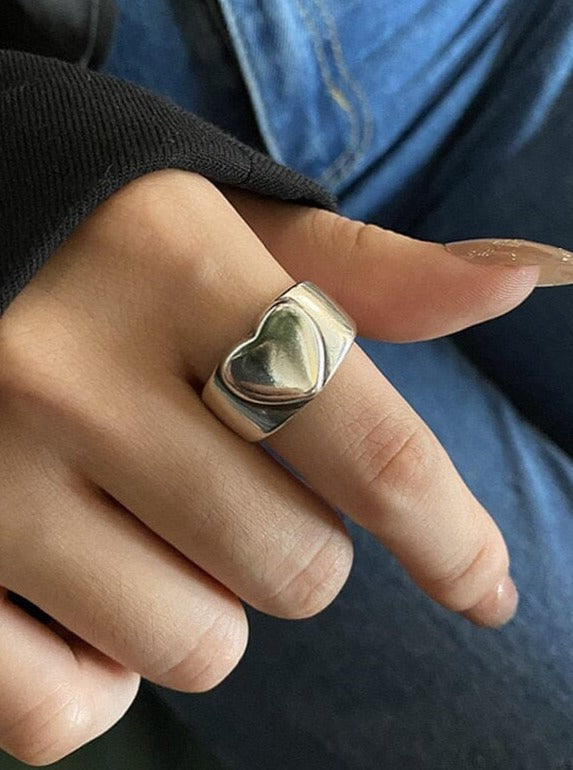 Silver Love Heart Ring for Women Pinchbox 