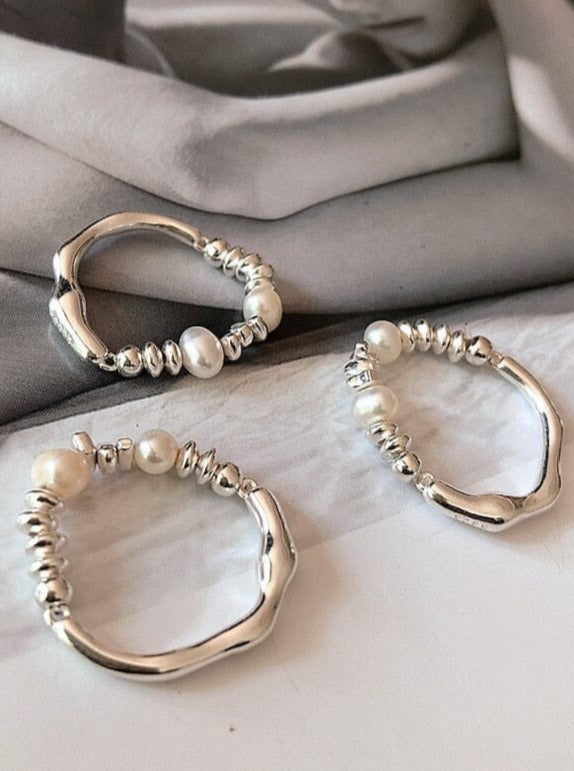Silver Pearl Ring Pinchbox 